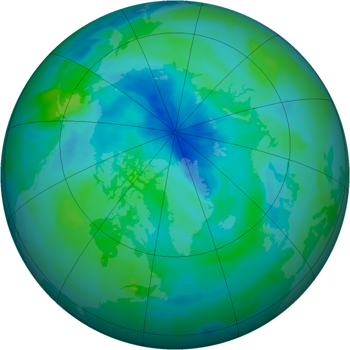 Arctic ozone map for 16 September 2012